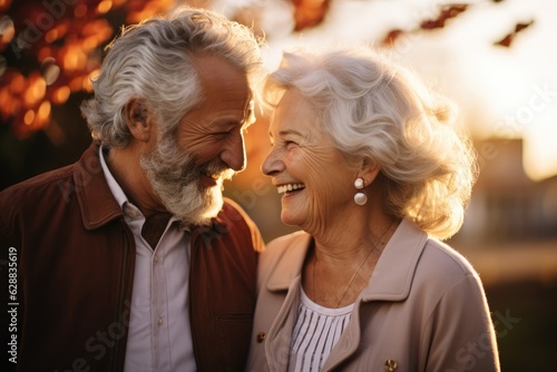 Senior couple laughing together