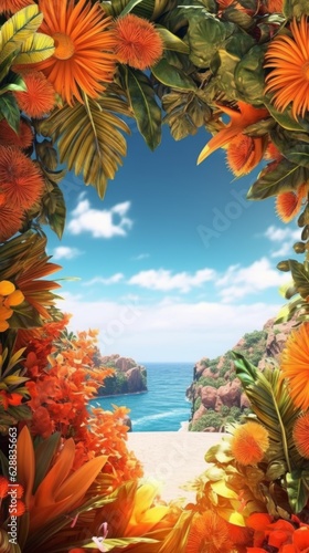 Summer Themed Lush Fractal Design Background