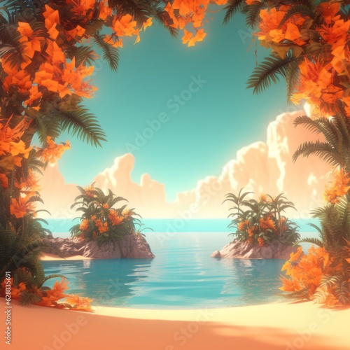 Summer Themed Lush Fractal Design Background