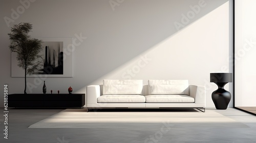 minimalist composition elegant living room space  generative ai