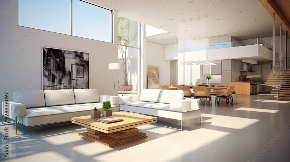 modern bright interiors rendering, generative ai modern bright interiors rendering, generative ai