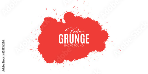 Vector white background with brush stroke deep carmine pink grunge splatter banner, poster, design