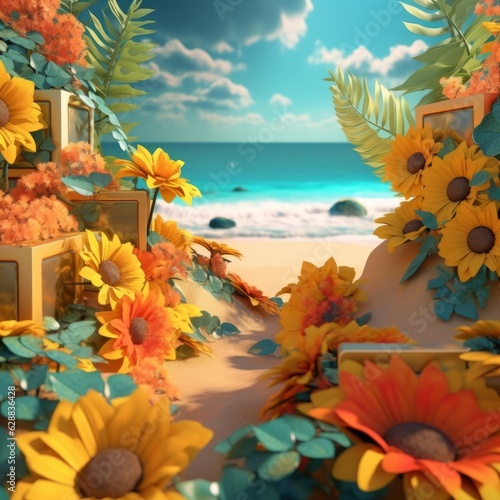 Summer Themed Lush Fractal Design Background