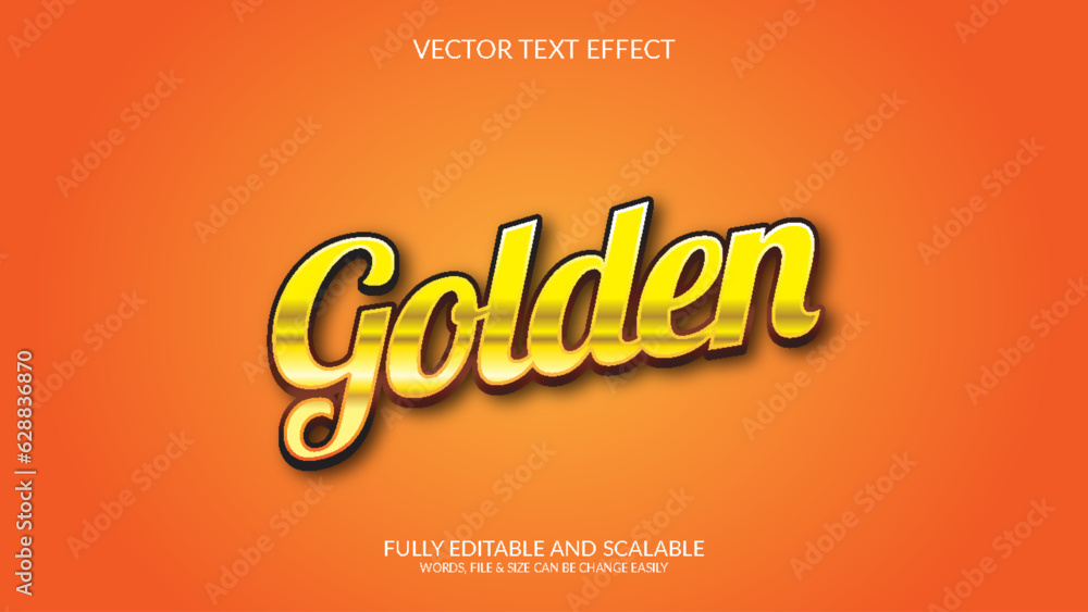 Golden 3D Fully Editable Vector Eps Text Effect Template Design Golden 3D Fully Editable Vector Eps Text Effect Template Design