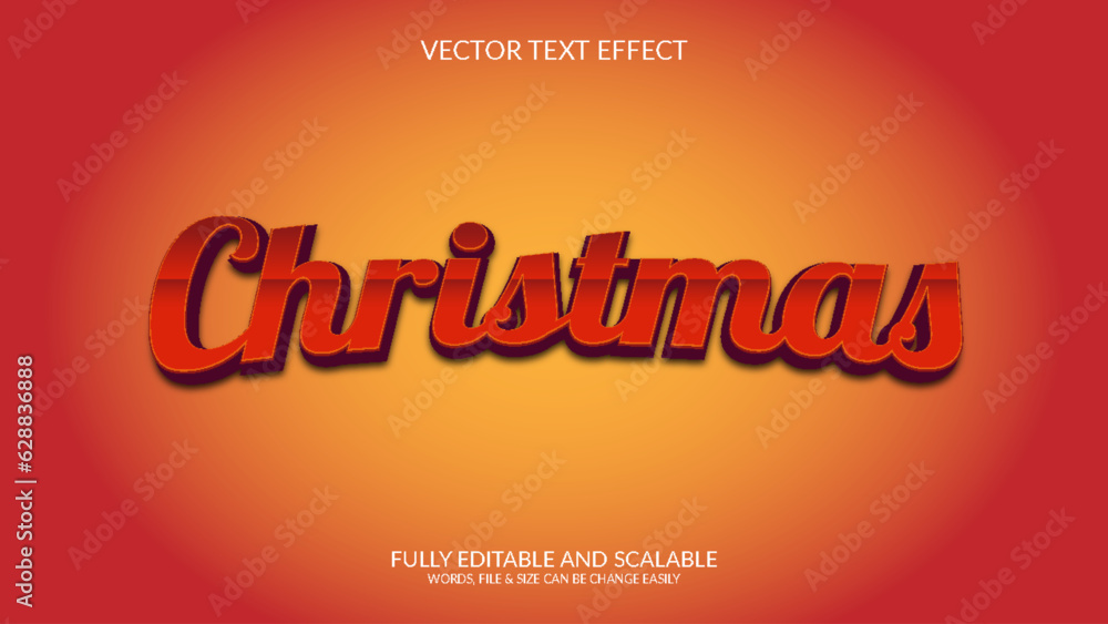 Christmas 3D Fully Editable Vector Eps Text Effect Template Design Christmas 3D Fully Editable Vector Eps Text Effect Template Design