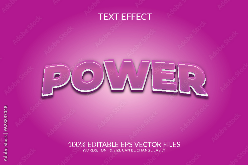 Power 3D Fully Editable  Vector Eps Text Effect Template Design 