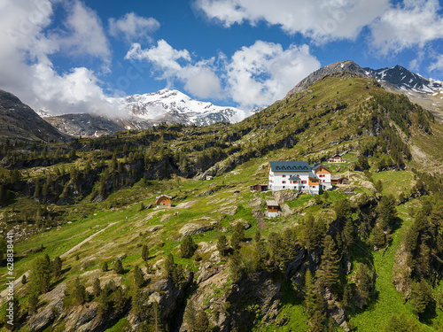 Blick auf Zufallhütte Richtung Monte Cevedale