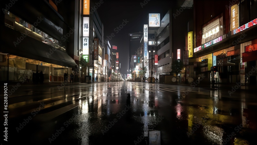 Rain-kissed Tokyo - Serene Side Street View