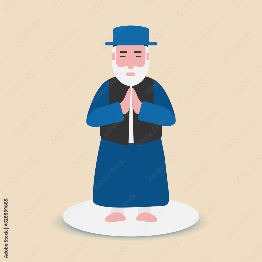 Jews or Jewish people are wearing traditional dress.Also called them