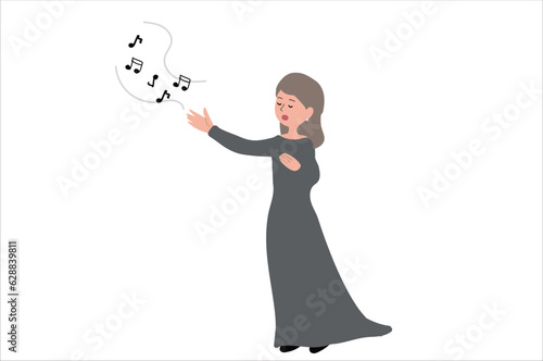 歌う女性のイラスト