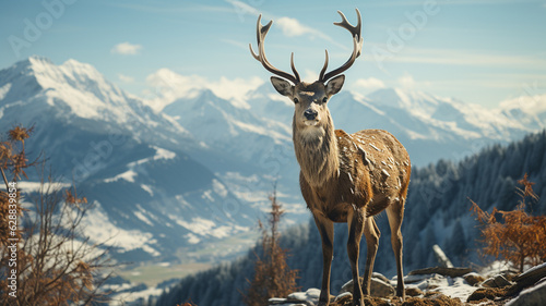 deer in the forest.generative ai © S...