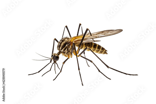 Mosquito Isolated on White Background. Ai