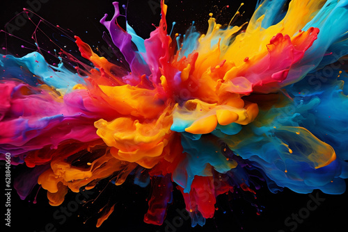 Foto Vibrant, abstract compositions bursting with colors and textures, a visual symphony that ignites the imagination