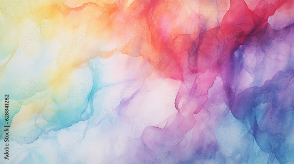 Colorful watercolor with gradient texture background, Colorful smooth background and texture for text, Beautiful light colorful aquarelle paper, Rainbow, AI Generated
