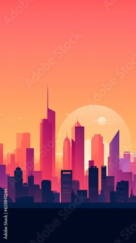Sunset City Minimalist Background © AberrantRealities