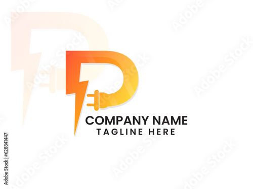 Plug P letter. Energy P logo. P logo design. Power. Lettering design. Business. Modern. Premium template. Volt. Creative. Electricity power. Plug vector