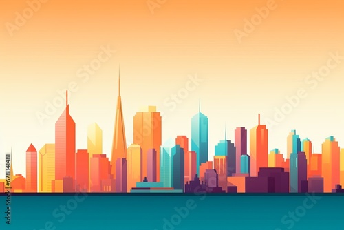 Sunset City Minimalist Background