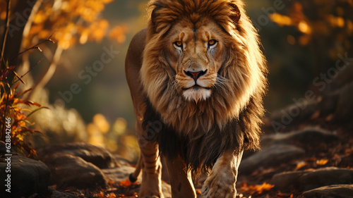 a lion portrait with big eyes.generative ai
