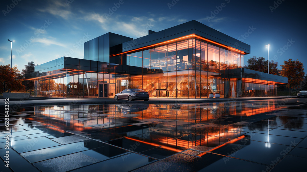 modern building exterior.generative ai modern building exterior.generative ai