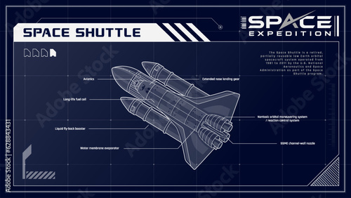 Space Shuttle Unveiling the Era of Space Exploration - A Space Expedition Series Infographics Vector Illustration design