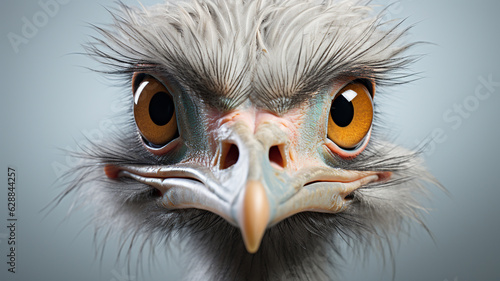 close up of a cute bird with big eyes.generative ai
