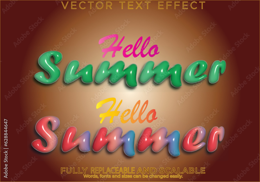 Vector replaceable Hello Summer text effect