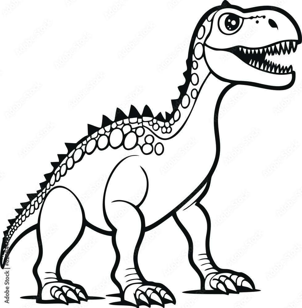 Vector drawing of a dinosaur. Dinosaur. Child's drawing of a reptile. Vector drawing of a dinosaur. Dinosaur. Child's drawing of a reptile.