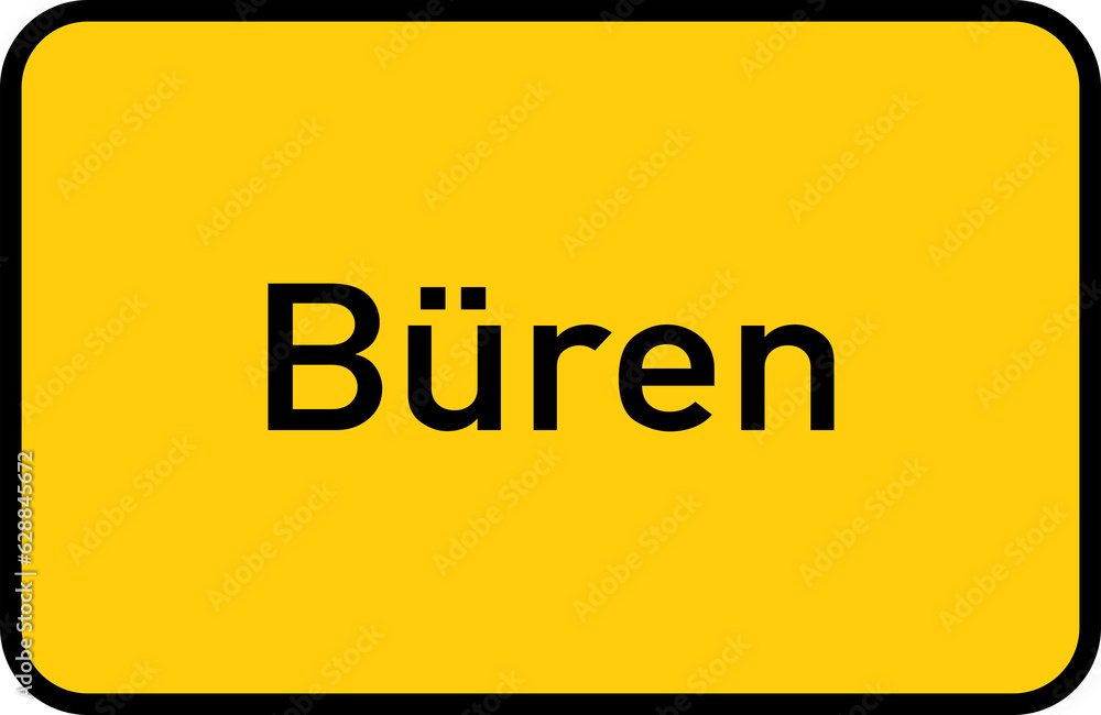 City sign of Büren - Ortsschild von Büren City sign of Büren - Ortsschild von Büren