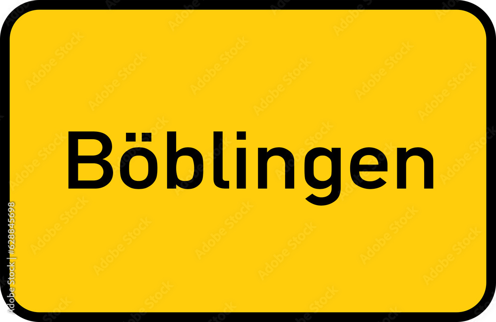 City sign of Böblingen - Ortsschild von Böblingen City sign of Böblingen - Ortsschild von Böblingen