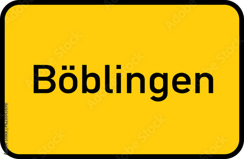 City sign of Böblingen - Ortsschild von Böblingen