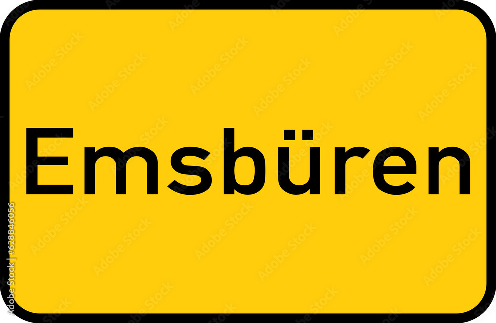 City sign of Emsbüren - Ortsschild von Emsbüren City sign of Emsbüren - Ortsschild von Emsbüren