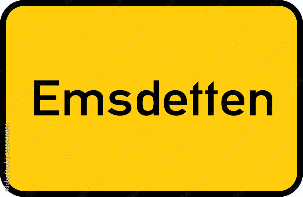 City sign of Emsdetten - Ortsschild von Emsdetten City sign of Emsdetten - Ortsschild von Emsdetten