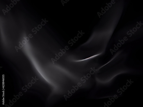 black background with smoke and a white light