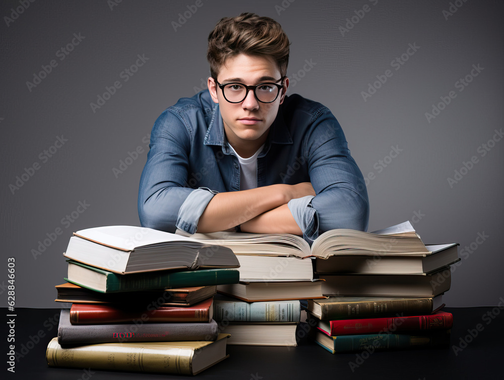 man with books