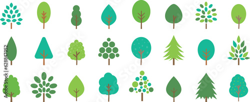 緑の木のアイコンセット