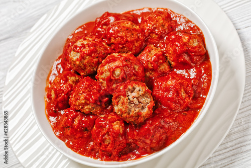Iowa Ham Balls with tomato sauce in bowl © myviewpoint