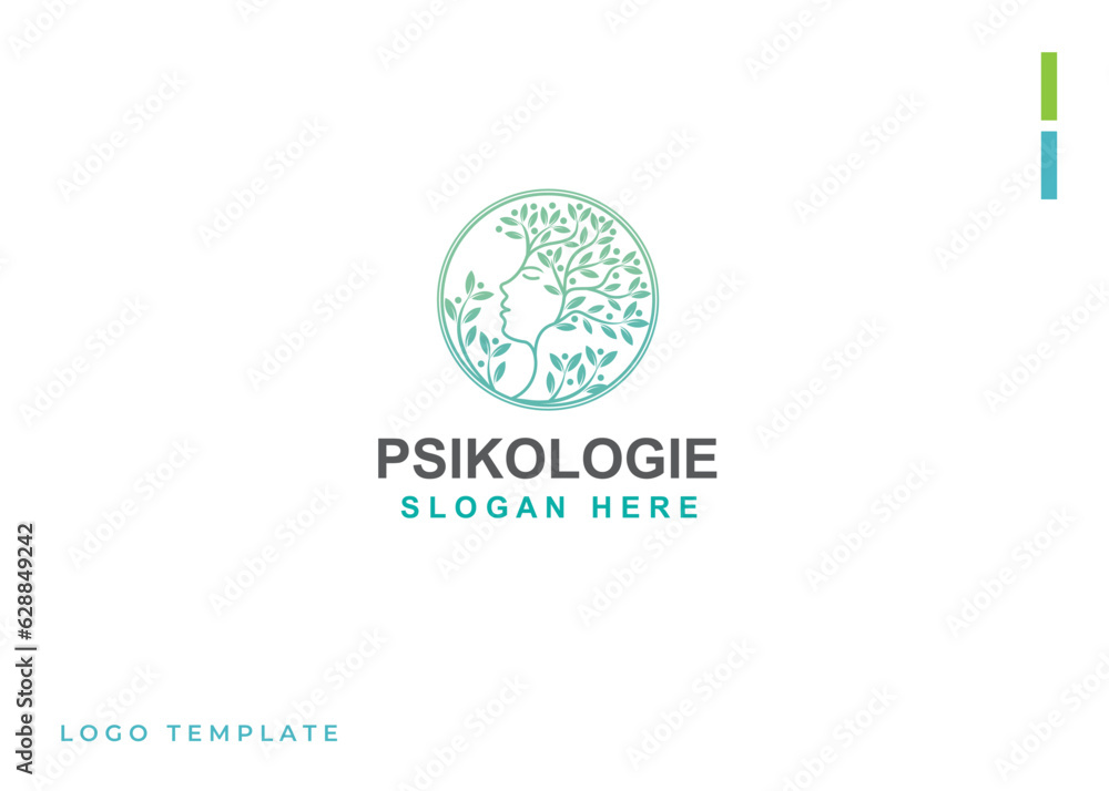 Organic Mind therapy vector design logo Organic Mind therapy vector design logo