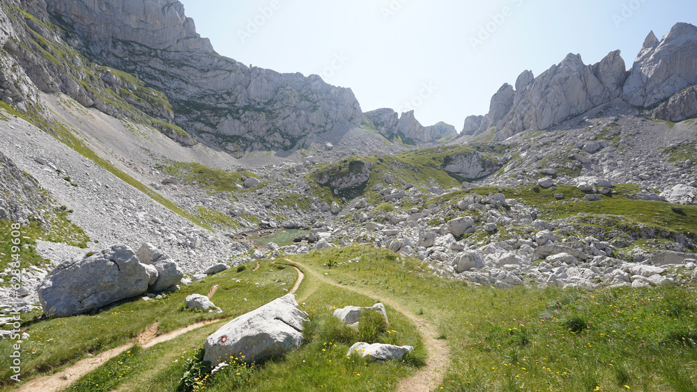 Bobotov Kuk hike in the Durmitor Mountains near Žabljak, Montenegro.