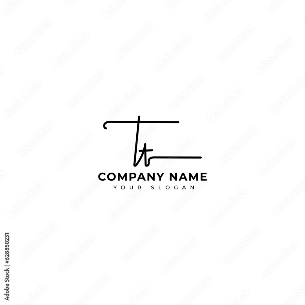 Tt Initial signature logo vector design