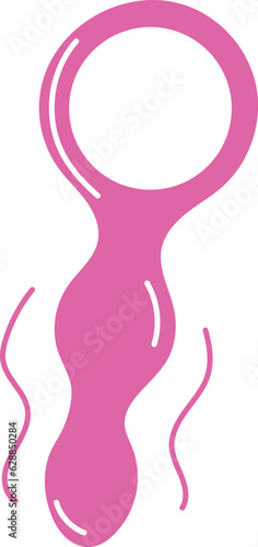 Sex toy double plug anal sex device cute adult toy vector cartoon image