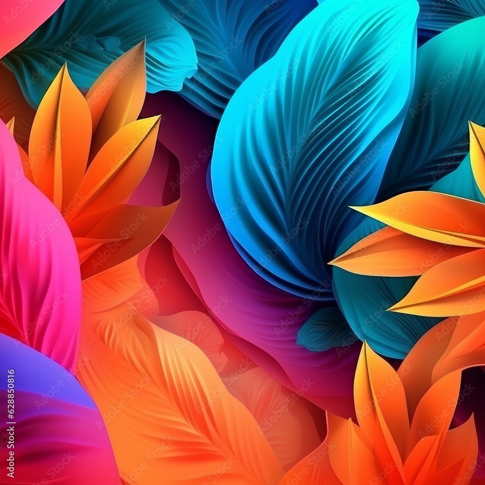 Vibrant Summer Themed 3D Abstract Background Vibrant Summer Themed 3D Abstract Background