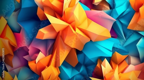 Vibrant Summer Themed 3D Abstract Background photo