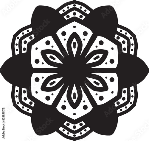 Simple Mandala Shape for Coloring, Vector Mandala, Floral, Flower, Oriental, Book Page, Outline