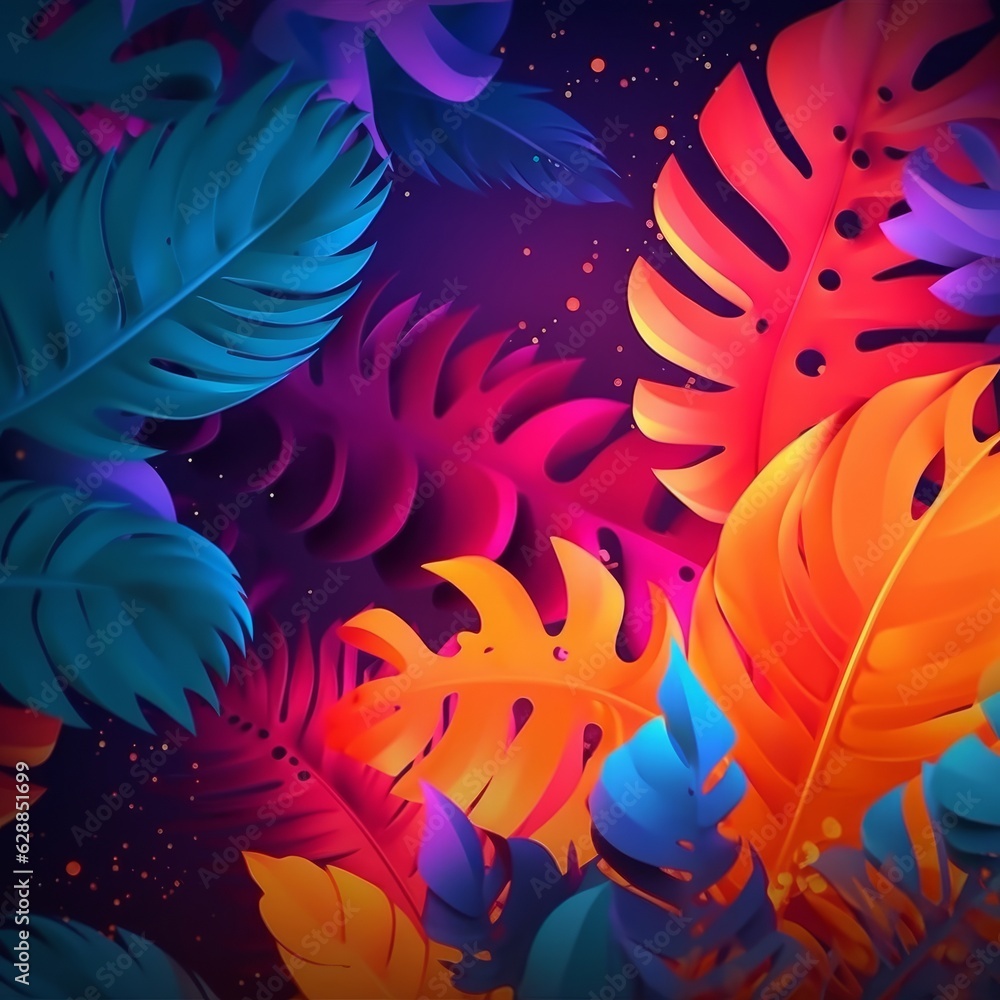 Vibrant Summer Themed 3D Abstract Background Vibrant Summer Themed 3D Abstract Background