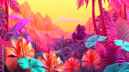 Vibrant Summer Themed 3D Abstract Background © AberrantRealities