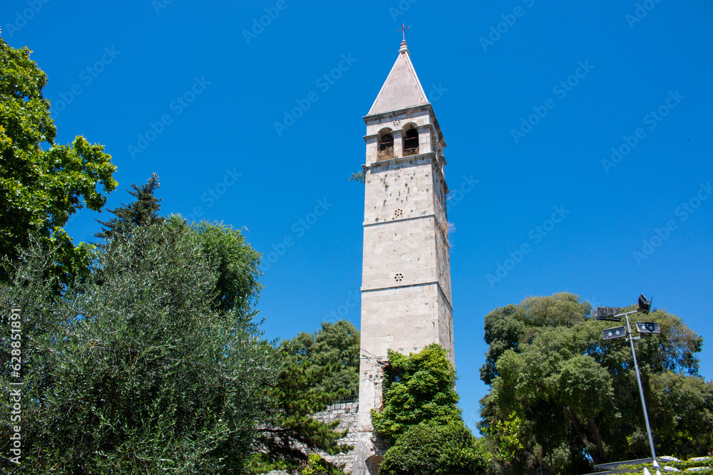 The bell tower and the Chapel of Holy Arnir in Split (Zvonik i kapelica sv. Arnir) in the state of Split-Dalmatien Croatia