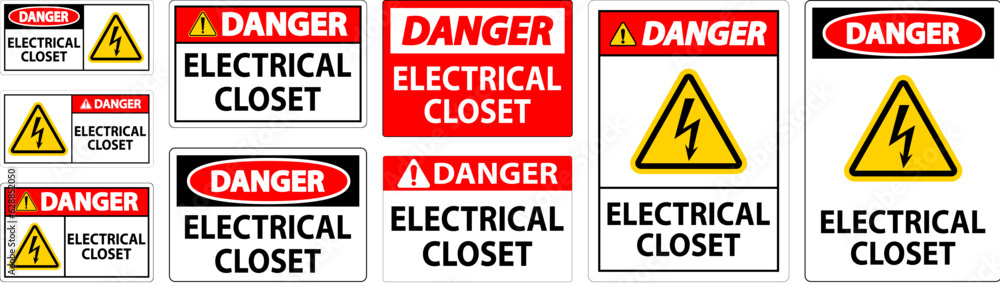 Danger Sign, Electrical Closet Sign Danger Sign, Electrical Closet Sign