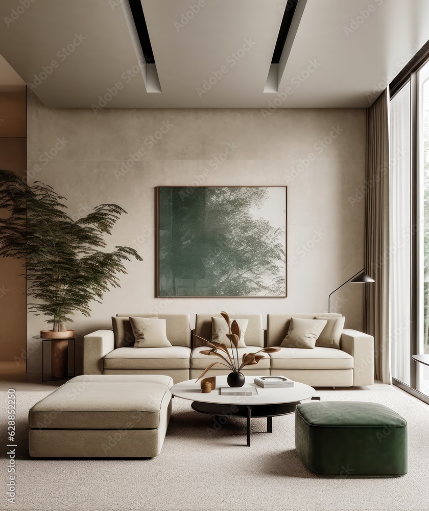 Close-up Details of a Luxurious Couch in a Modern Living Room with nature accents Close-up Details of a Luxurious Couch in a Modern Living Room with nature accents