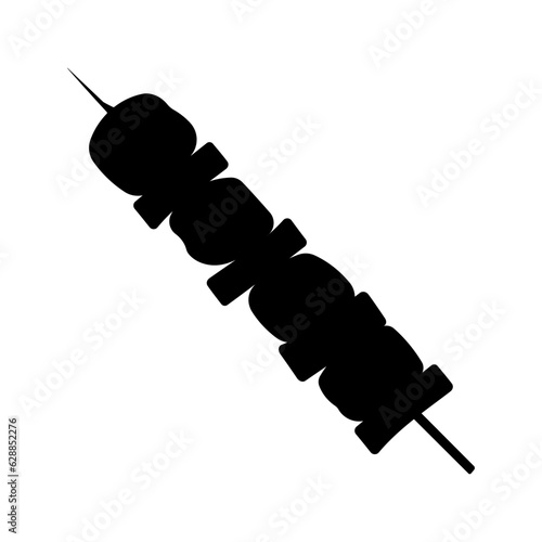 kebab meat black white fry icon element