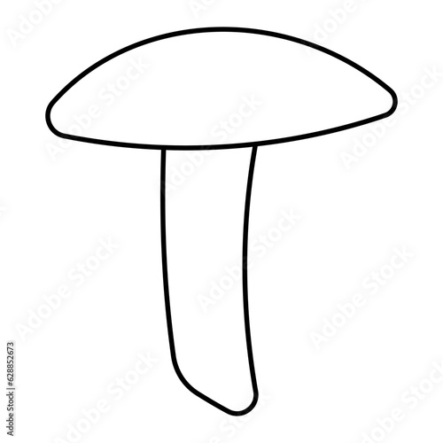 mushroom autumn black white line doodle element